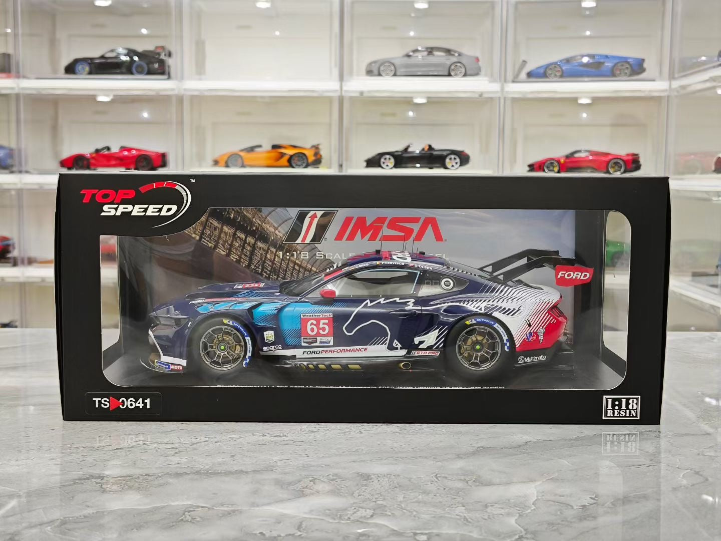 Topspeed 1/18 2025 Le Mans Ford Mustang GT3 #65 Diecast Model Car