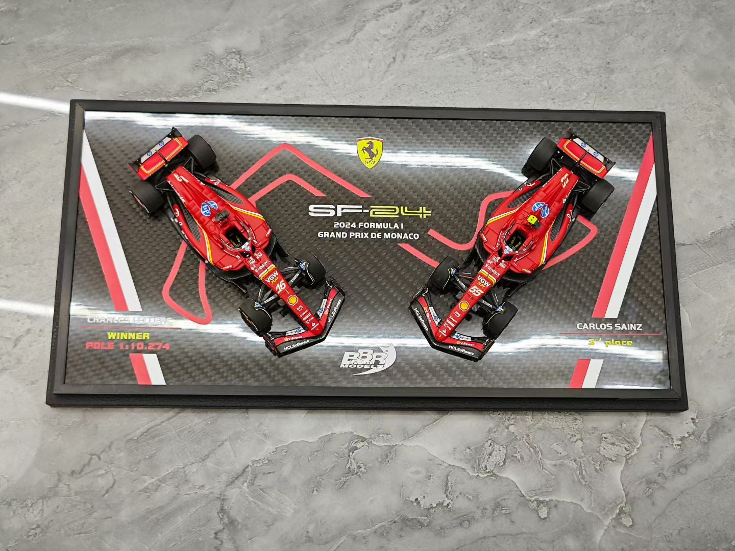 BBR 1/43 2024 Monaco Ferrari SF 24 Leclerc Sainz Set