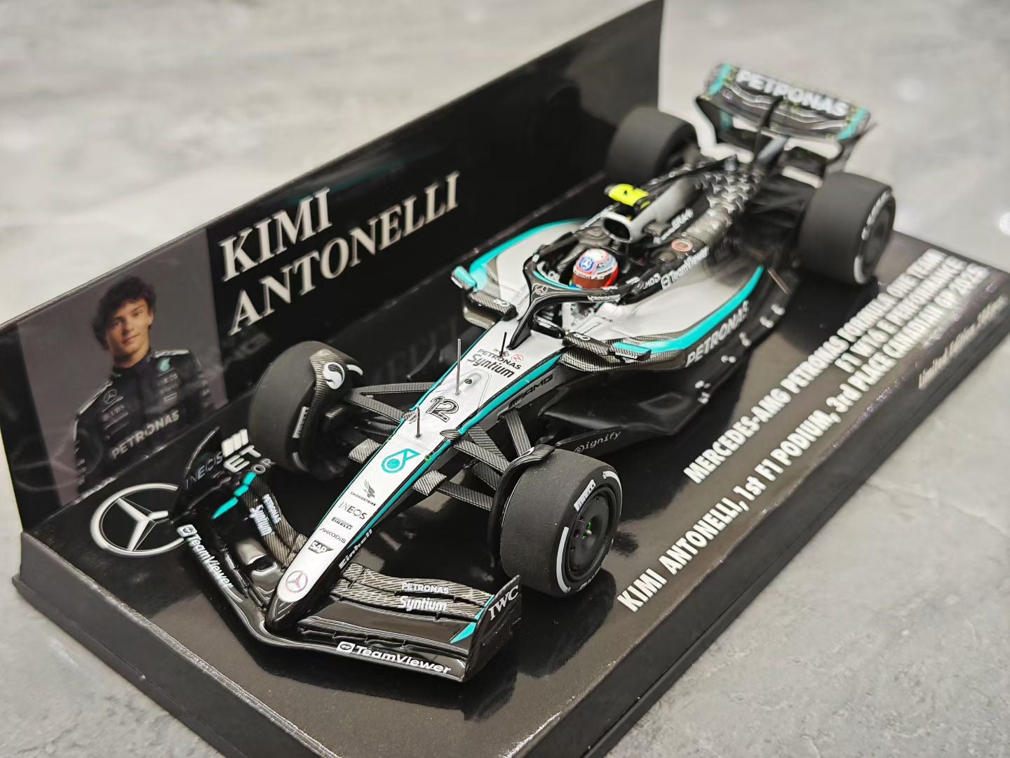 Minichamps 1/43 2025 Australian GP W16 First Points Finish - Antonelli F1