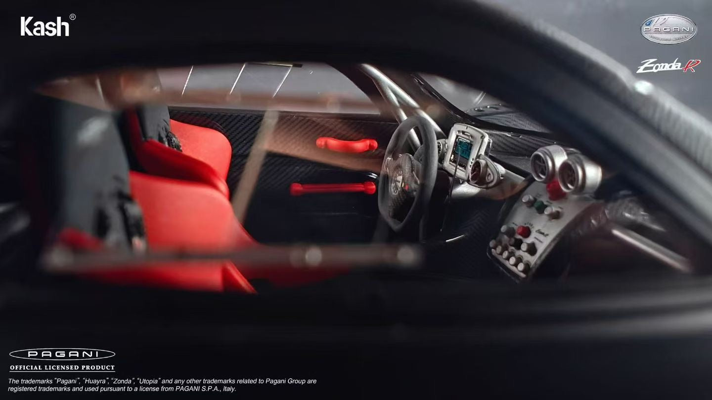 Kash Model proudly presents the 1/18 scale Pagani Zonda R matte carbon fiber black model