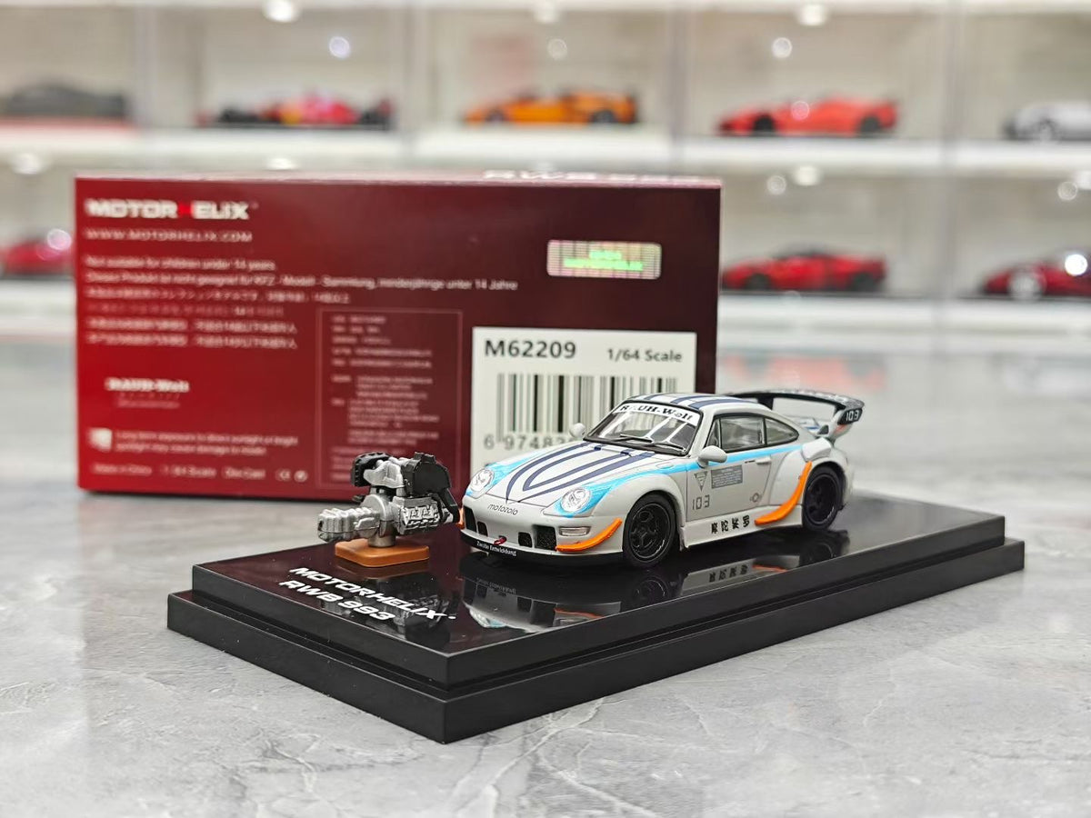 MOTORHELIX Porsche RWB 993 Widebody Die-cast Model (1:64 Scale)