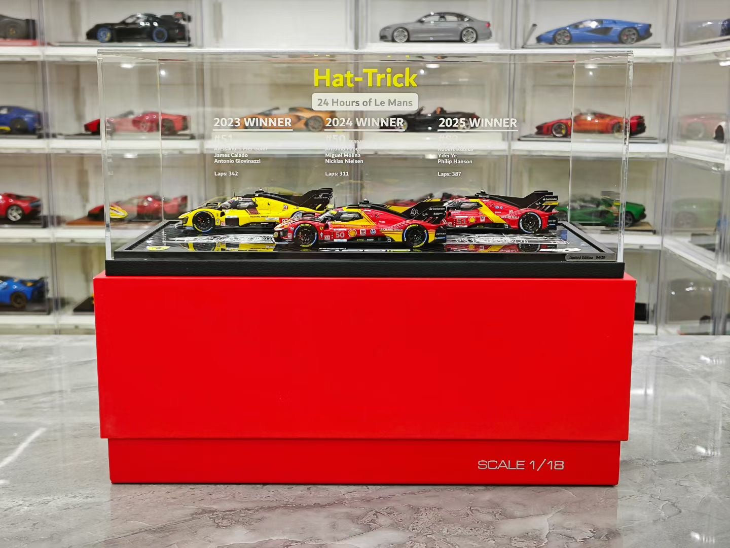 BBR 2023-2024-2025 Le Mans Ferrari 499P Three-Car Set 1:43