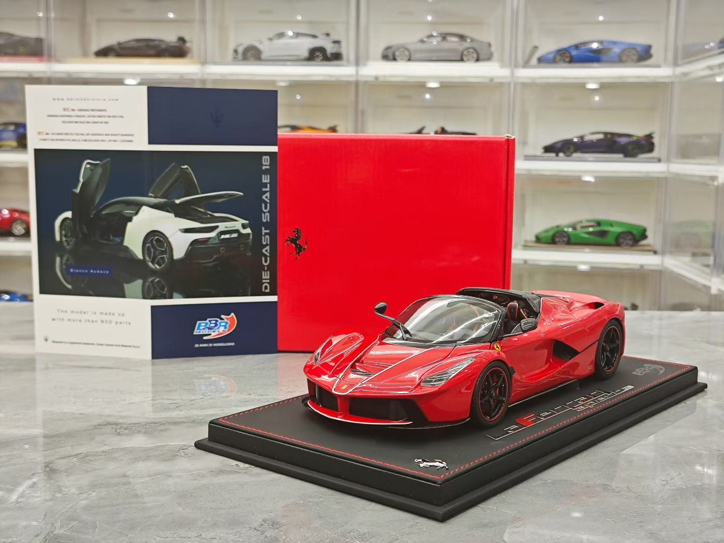 BBR 1/18 Ferrari LaFerrari Convertible Alloy Black Wheels