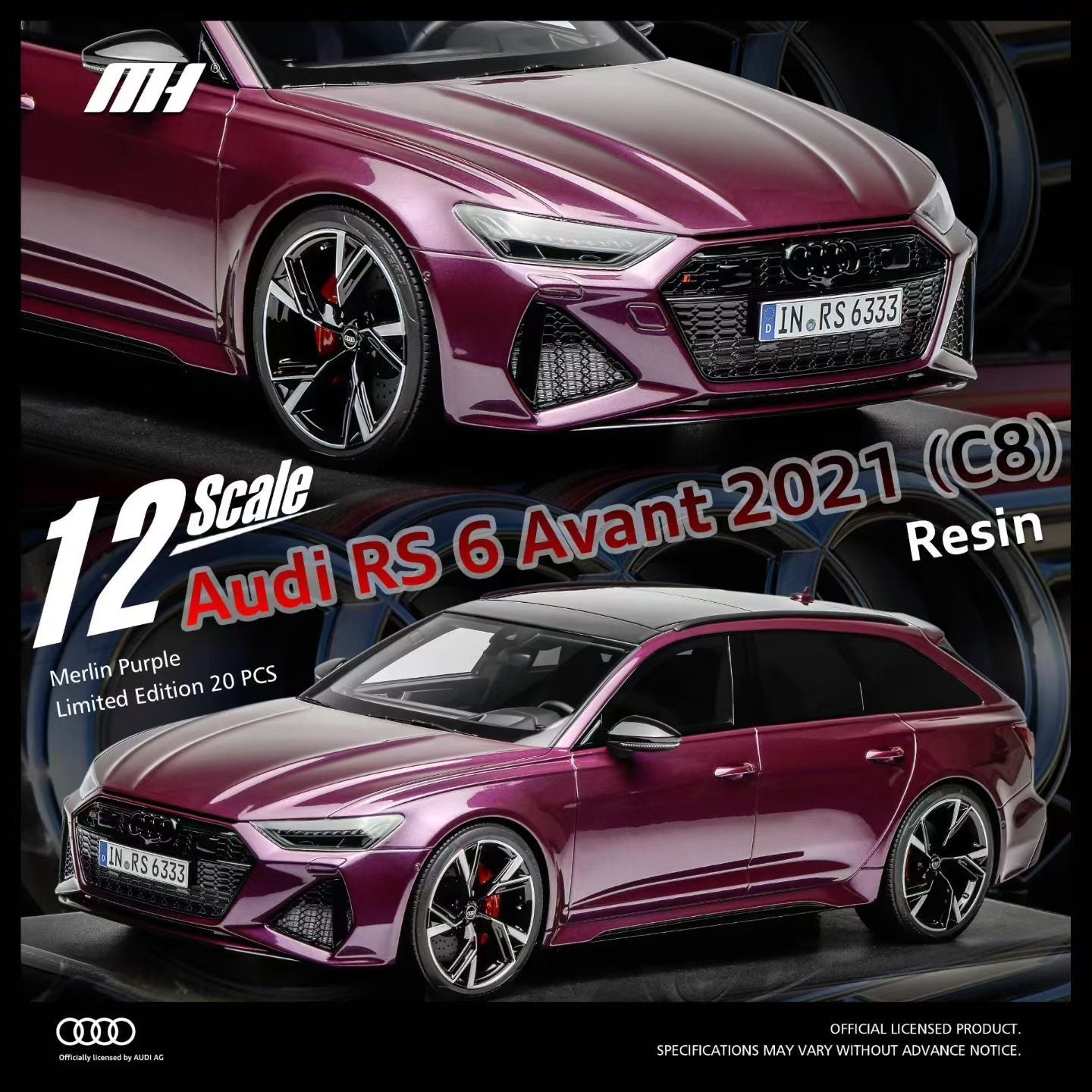 MOTORHELIX 1/12 Audi RS6 Avant 2021 (C8) resin car model