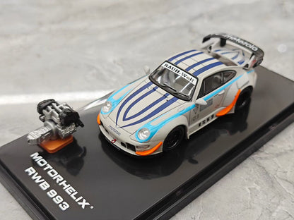 MOTORHELIX Porsche RWB 993 Widebody Die-cast Model (1:64 Scale)