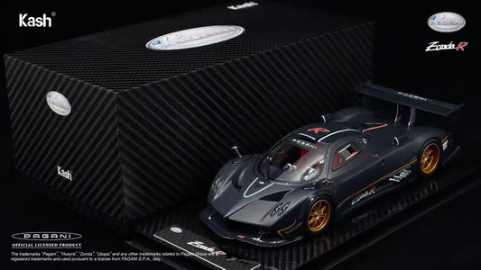 Kash Model proudly presents the 1/18 scale Pagani Zonda R matte carbon fiber black model