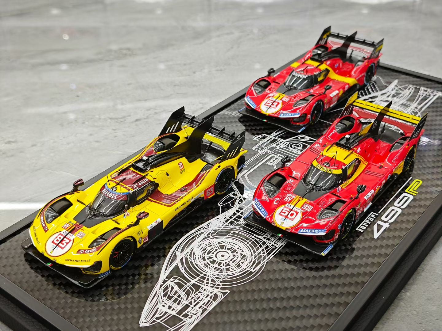BBR 1/43 2023-2024-2025 Le Mans Ferrari 499P Three-Car Set