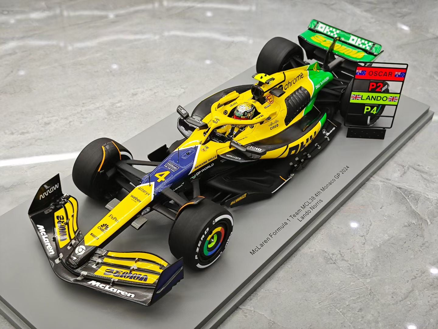 Spark 1/18 2024 Monaco Grand Prix McLaren MCL38 Norris F1