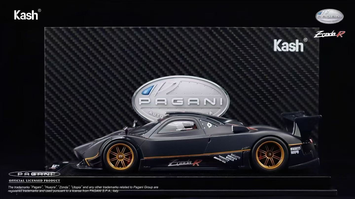 Kash Model proudly presents the 1/18 scale Pagani Zonda R matte carbon fiber black model