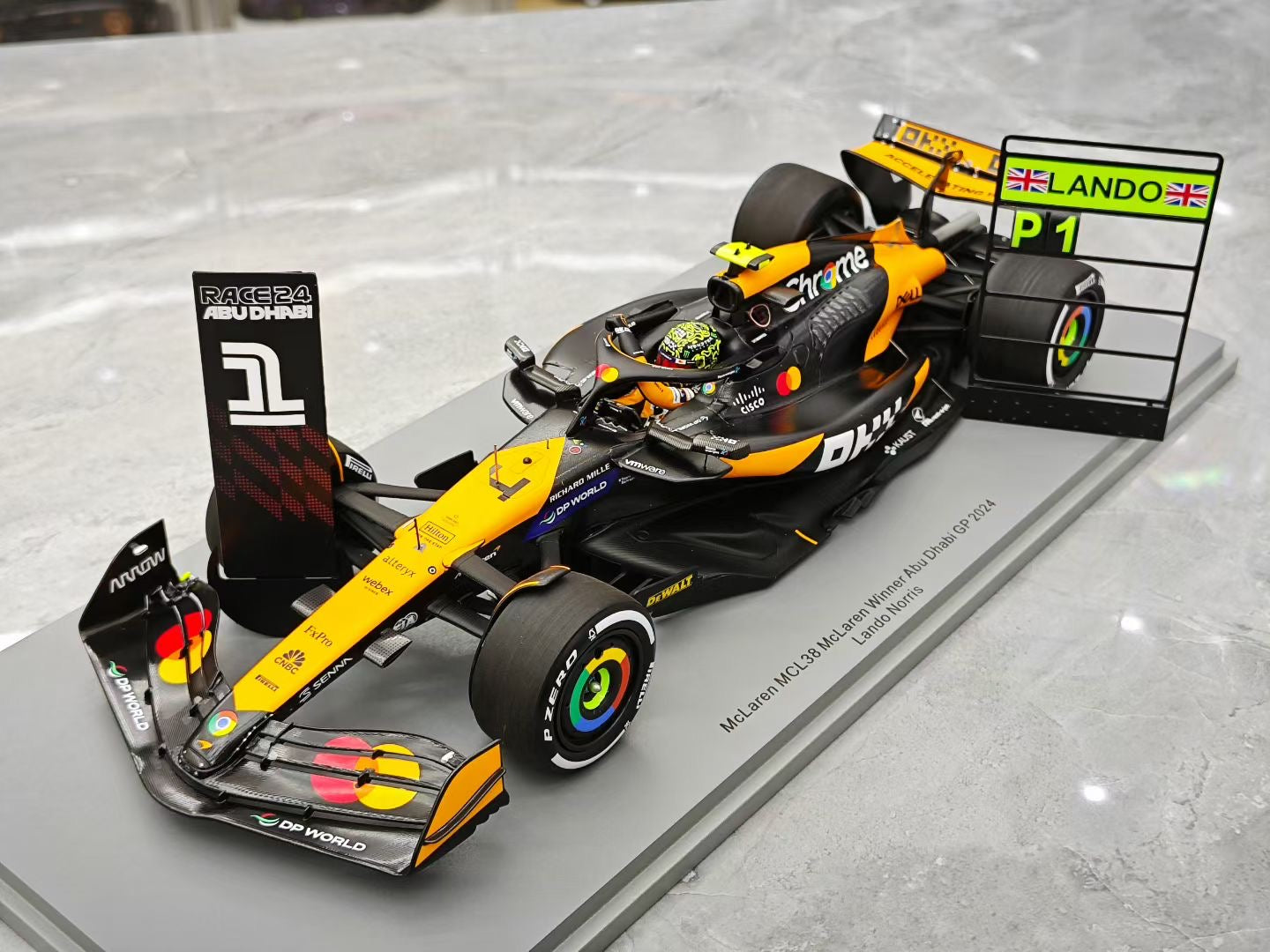 Spark 1/18 2024 Abu Dhabi Grand Prix Winner MCL38 Norris F1
