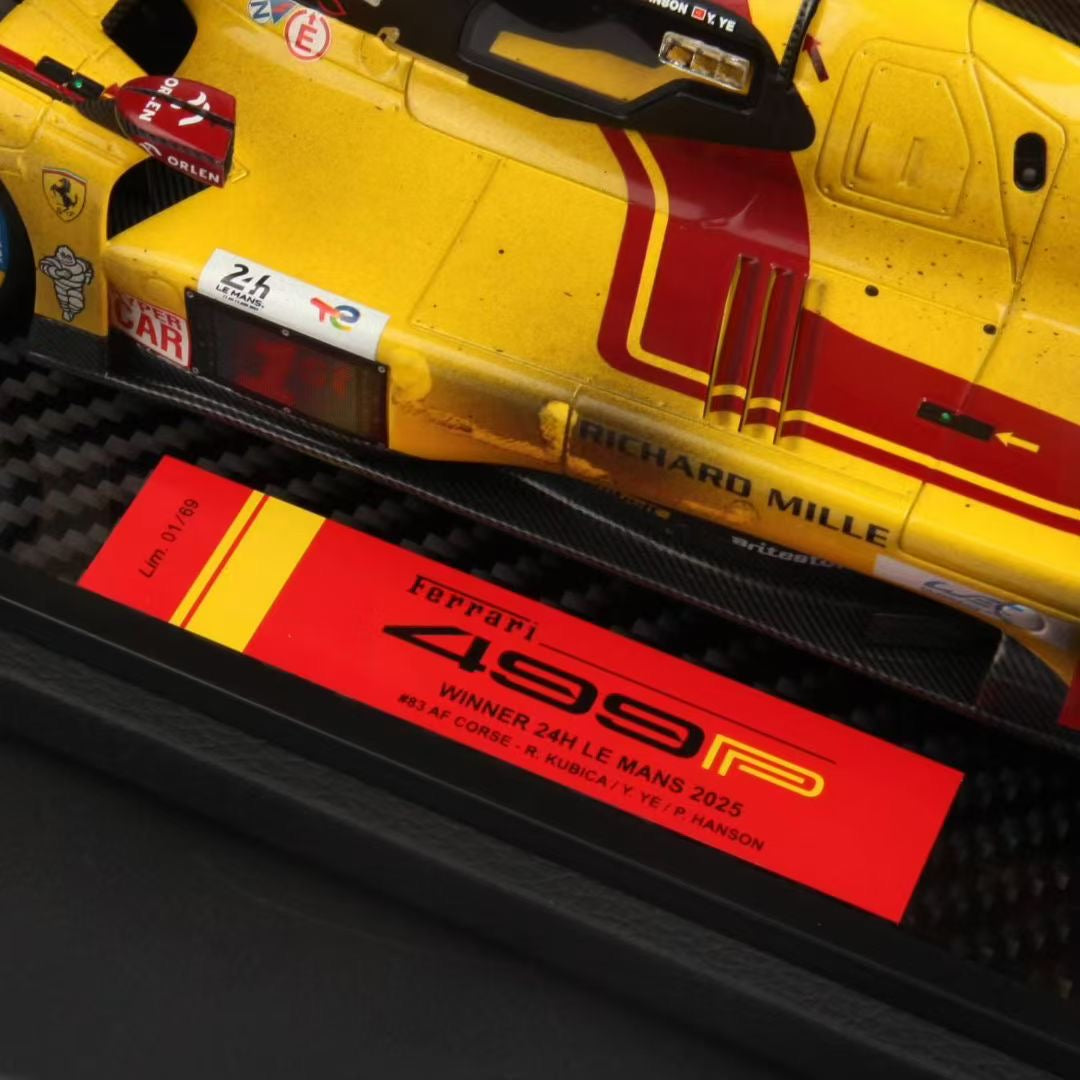 BBR 1/18 New Leather Sole Ferrari 499P Le Mans 2025 Car No. 83 Champion Ye Yifei