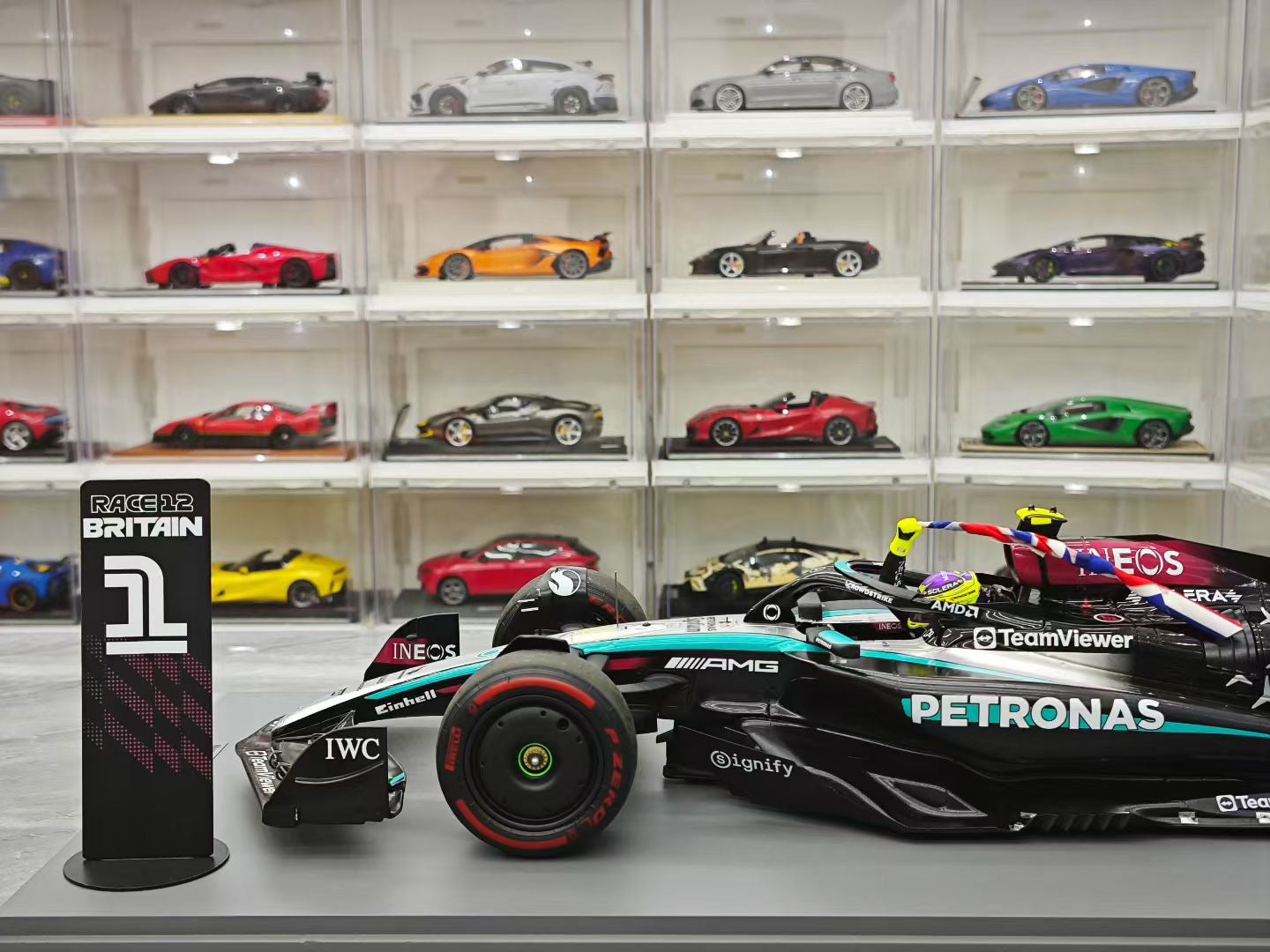 Spark 1/12 2024 British Grand Prix Victory, Mercedes Team, Hamilton, F1