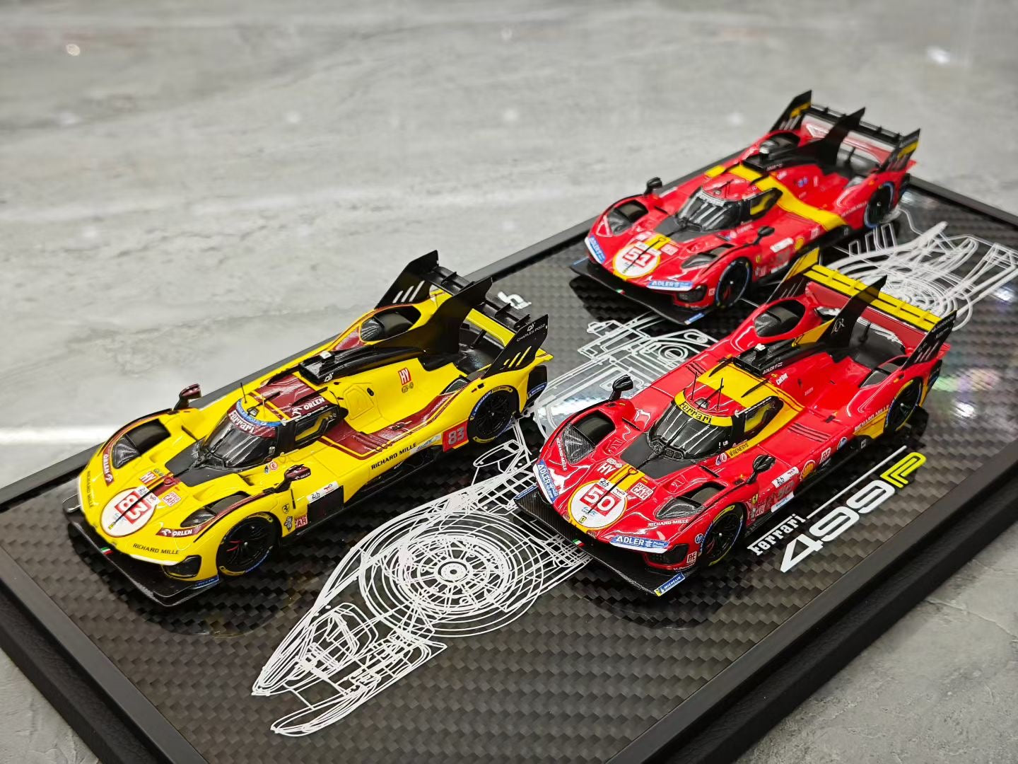 BBR 1/43 2023-2024-2025 Le Mans Ferrari 499P Three-Car Set