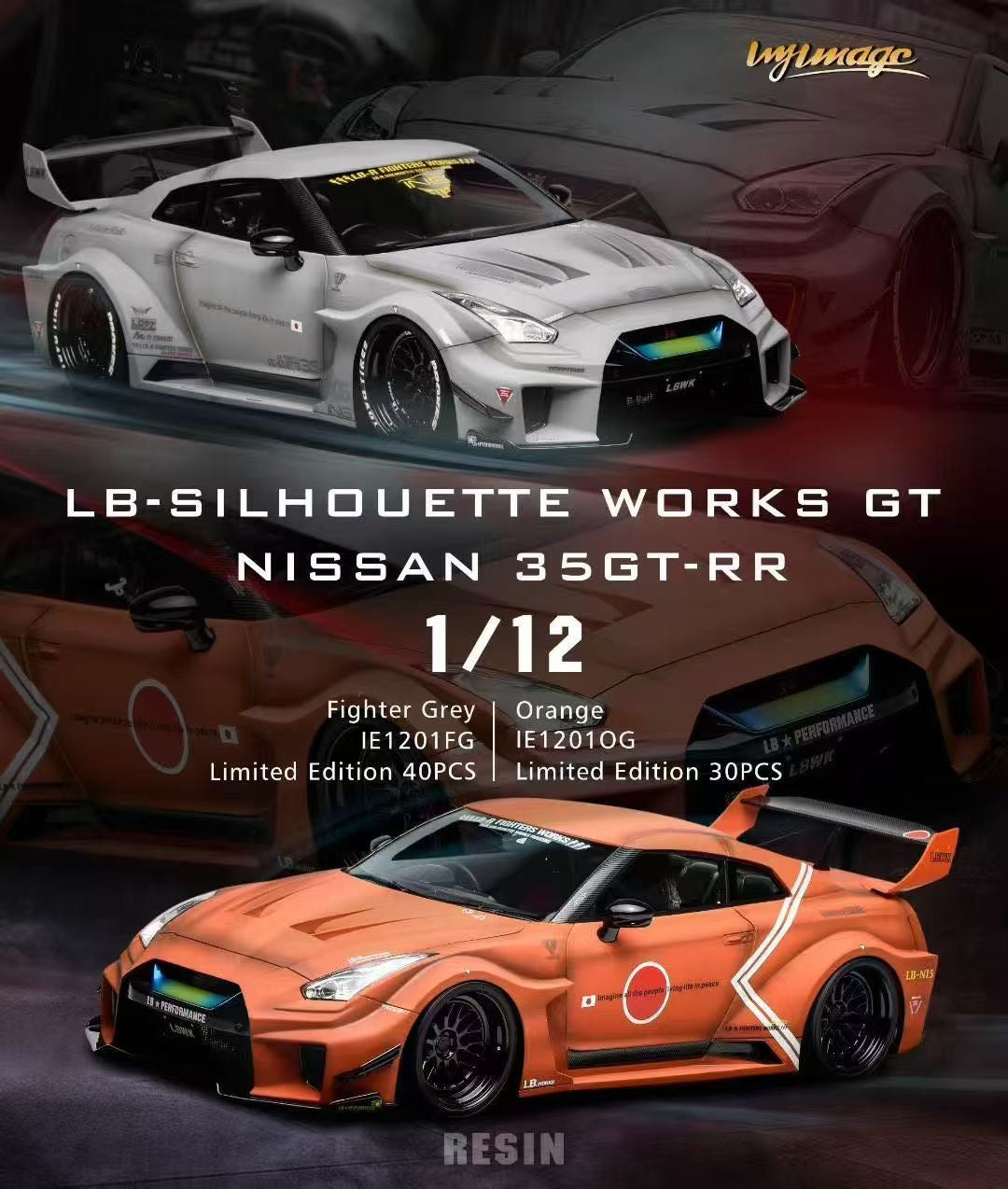 IVY [New Product] Introduces the IVY Image Series: Customized LB-Silhouette Works GT Nissan 35GT-RR 1/12 Resin Car Model in Battle Gray