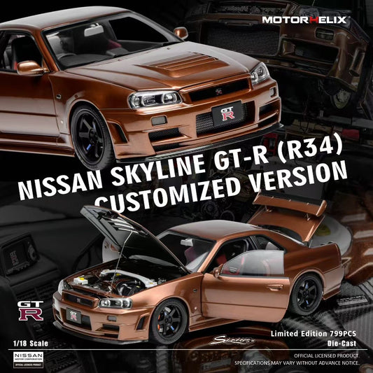 MOTORHELIX 1/18 Nissan Skyline GT-R (R34) CUSTOMIZED VERSION