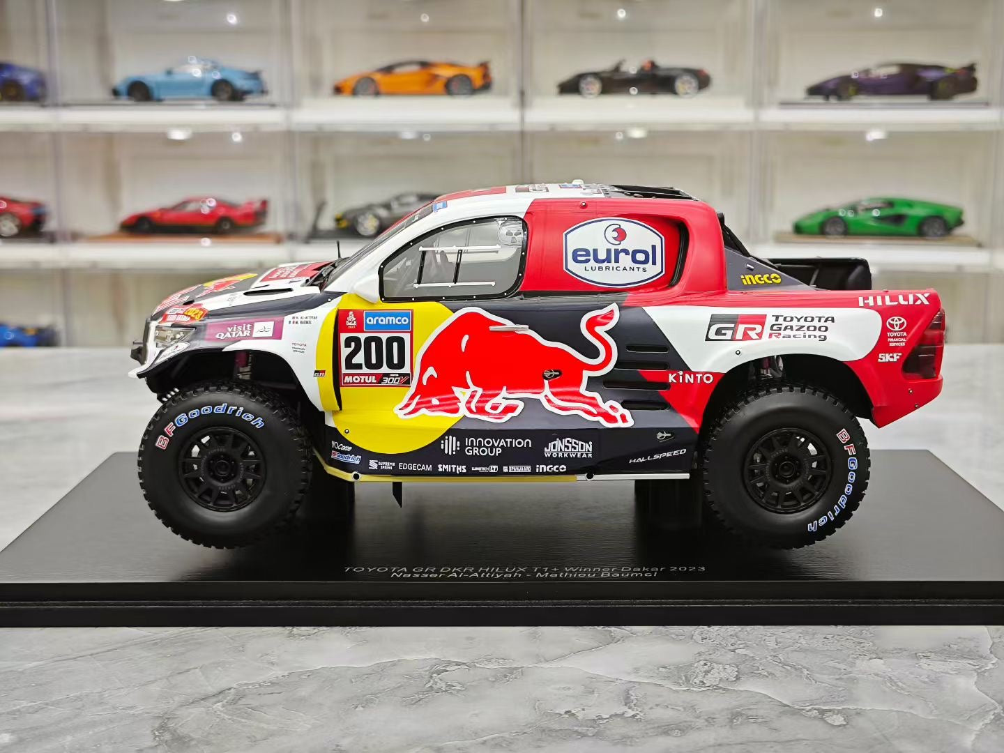 Spark 1/18 2023 Dakar Rally Victory Toyota HILUX No. 200