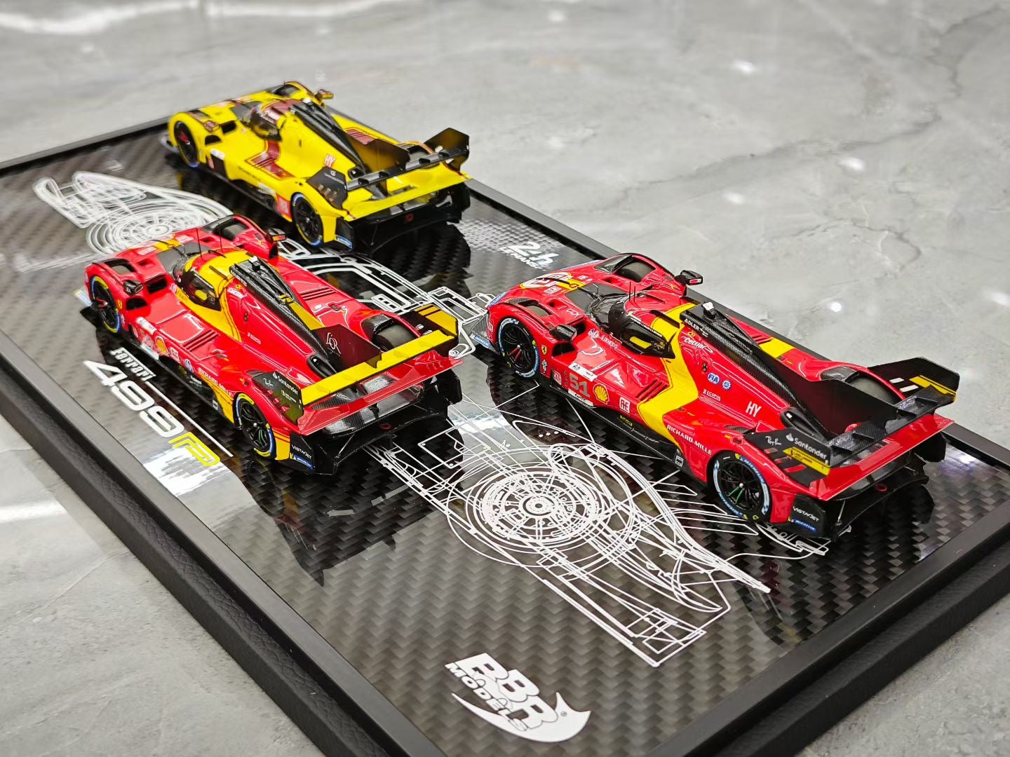 BBR 2023-2024-2025 Le Mans Ferrari 499P Three-Car Set 1:43